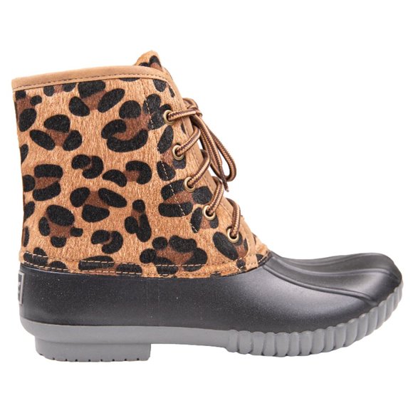 Simply Southern Shoes - SIMPLY SOUTHERN Leopard Print Duck Boots Rain Snow Booties NWT 6-10